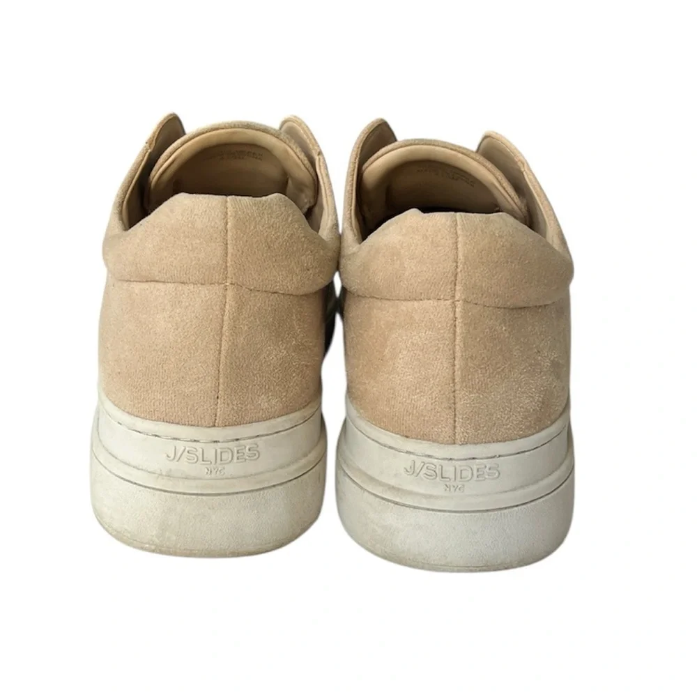 J Slides Alara Taupe Vegan Tan Beige Suede Slip-On Platform Sneaker 9 1/2M